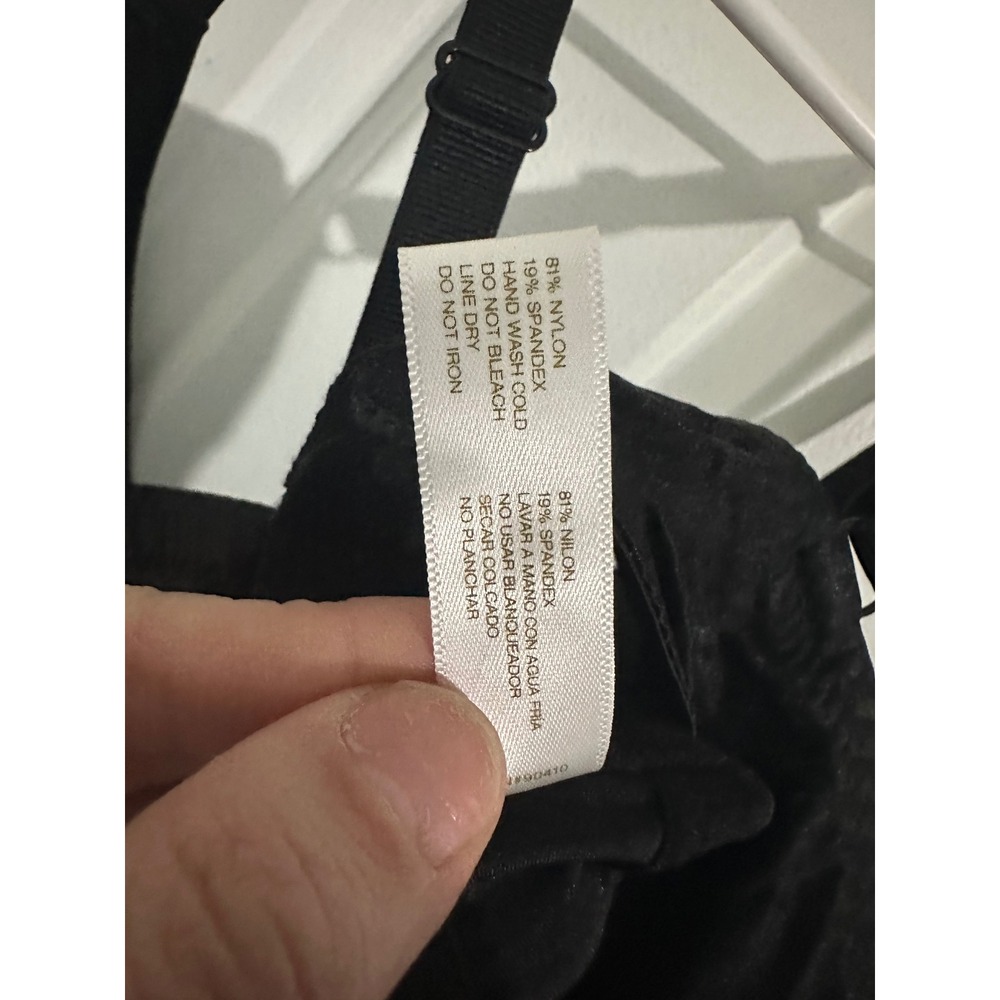 Adrienne Vittadini Studio Black Ribbed Full Coverage Bra Plus Size 42D Wireless - Picture 8 of 8